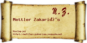 Mettler Zakariás névjegykártya